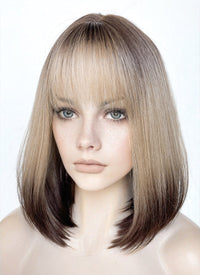 Blonde Brown Ombre Straight Bob Synthetic Wig NS419