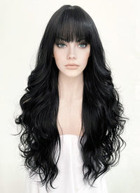 Black Wavy Synthetic Hair Wig NS421