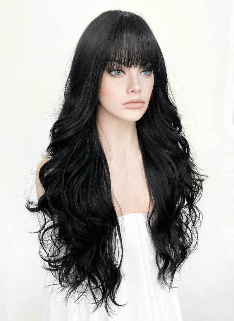 Black Wavy Synthetic Hair Wig NS421