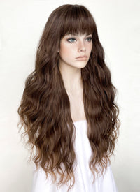 Two Tone Brown Wavy Synthetic Hair Wig NS422