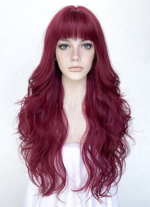 Reddish Purple Wavy Synthetic Hair Wig NS423