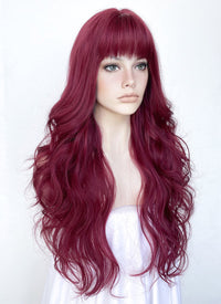 Reddish Purple Wavy Synthetic Hair Wig NS423