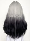 Grey Black Ombre With Dark Roots Wavy Synthetic Hair Wig NS436
