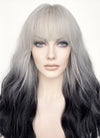 Grey Black Ombre Wavy Synthetic Hair Wig NS437