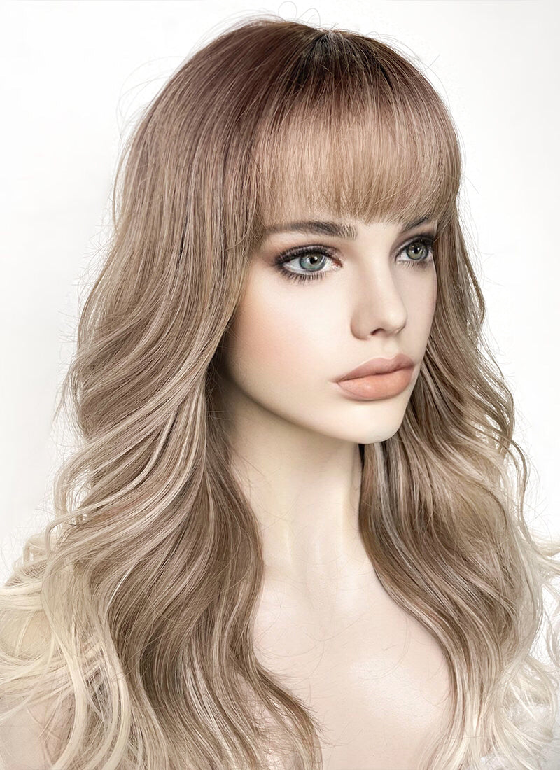 Blonde wig with deals brown roots