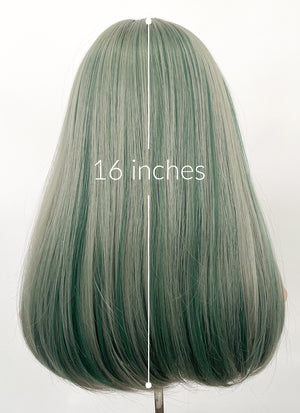 Green With Highlights Straight Synthetic Hair Wig NS493