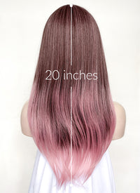 Two Tone Pink Straight Synthetic Hair Wig NS496