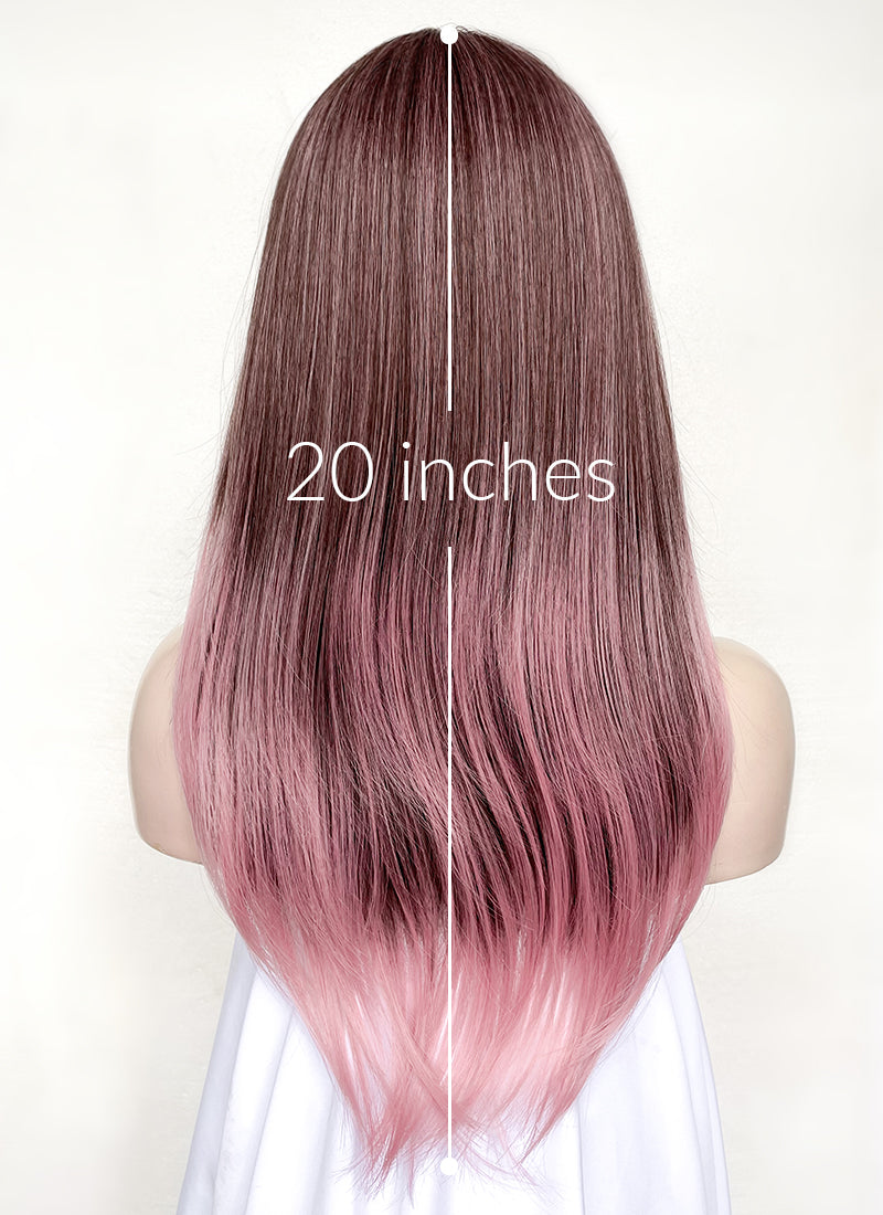 Two Tone Pink Straight Synthetic Hair Wig NS496