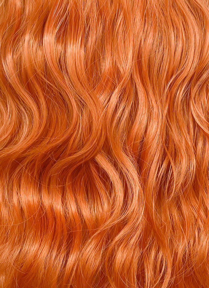 Orange With Dark Roots Wavy Synthetic Hair Wig NS499