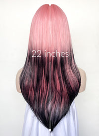 Pink Mixed Black Straight Synthetic Hair Wig NS500