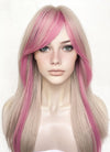 Blonde Mixed Pink Straight Synthetic Hair Wig NS511