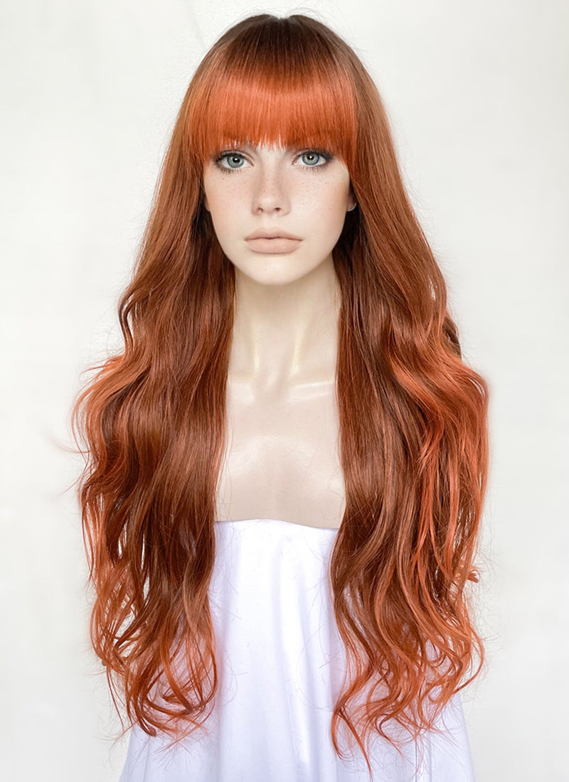 Mixed Ginger Wavy Synthetic Hair Wig NS512