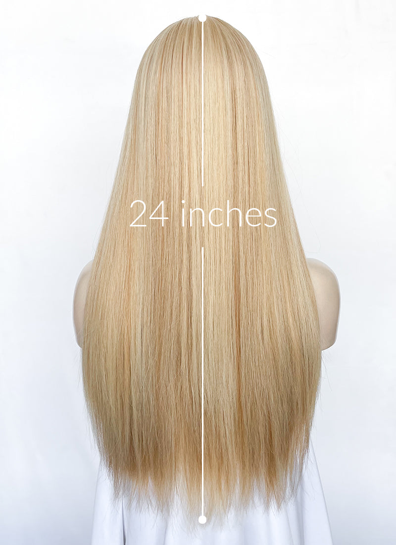 Blonde Mixed Brown Straight Synthetic Hair Wig NS520