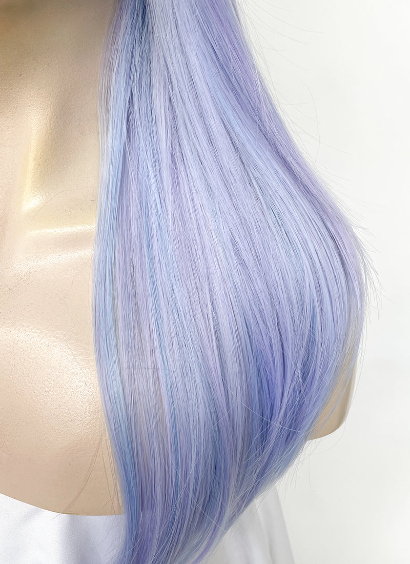 Pastel Purple Mixed Blue Straight Synthetic Hair Wig NS529